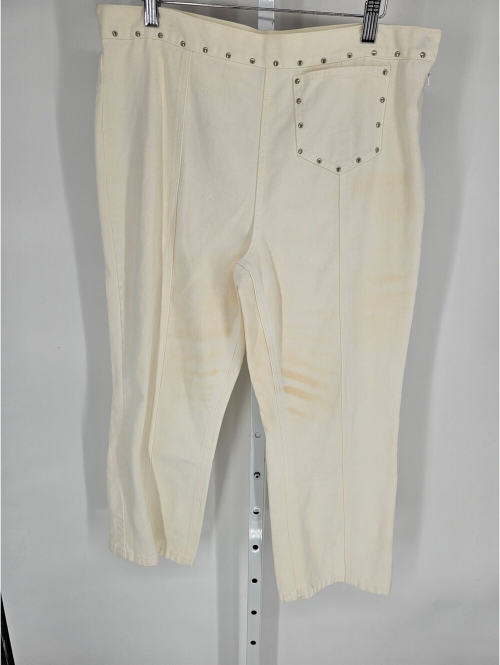 Tommy Hilfiger Women's White Cotton Studded Bootcut Jeans Size 14